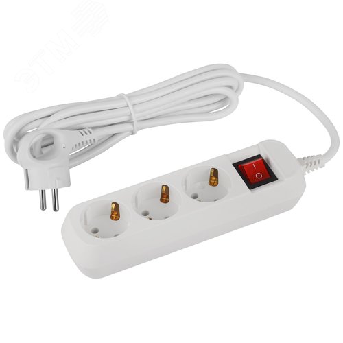 Изображение товара Удлинитель электрический 3 розетки с заземлением с выключателем 3м ПВС 3х1мм2 UDL-16-330-ES Greenline (шт)