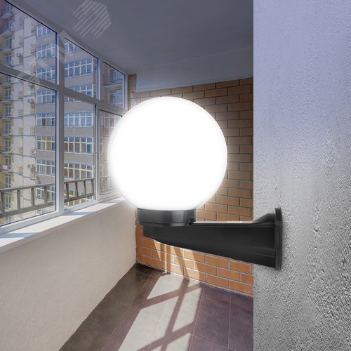 Светильник настенный НБУ 01-60-201 шар опаловый IP44 Е27 max60Вт d200mm с настенным крепежом - фото 11