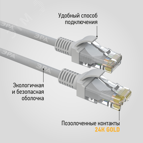 Патч корд SIMPLE U/UTP неэкранированный 10м категория 5e - фото 2