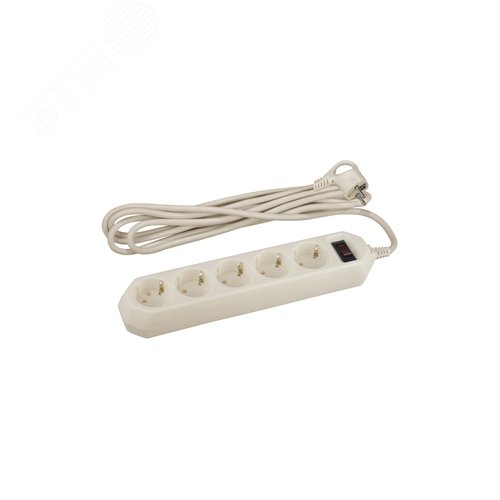 Изображение товара Фильтр сетевой USF-5es-5m-I базовая защита, с/з, с выключателем, 5гн, 5м, ПВС, 10А, слоновой кости USF-5es-5m-I (шт)