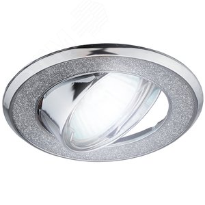 Светильник декор круглый со стеклянной крошкой MR16,12V/220V, 50W, хром/серебря DK18 CH/SH SL - фото 2
