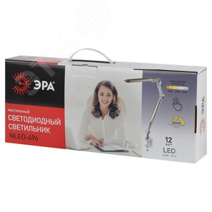 Светильник настольный светодиодный NLED-496-12W-G на струбцине золото - фото 2