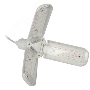 Фитолампа для растений светодиодная FITO-24W-RB-E27-FOLD 3-х лепестковая красно-синего спектра 24 Вт Е27 - фото 5
