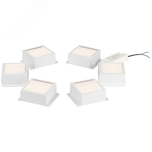 Светильник светодиодный 4000К 3420Лм IP40 89x89x40 белый грильято 100х100 6 штук SPO-646-3-4K-W6 36Вт - фото 6