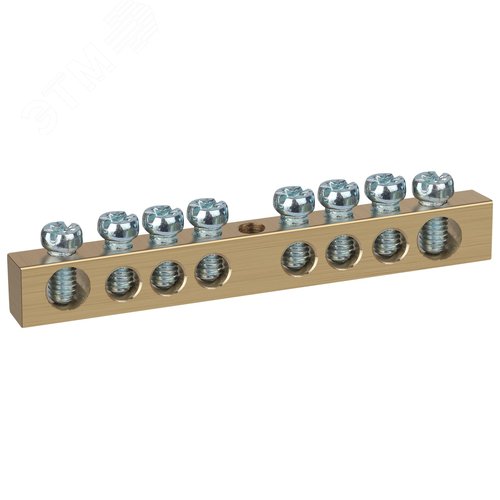 Изображение товара Шина NO-122-14 PEN земля-ноль 6х9мм 8/1 латунная с креплениями по центру (шт)