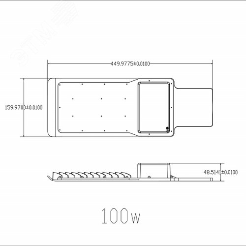 Светильник уличный светодиодный ДКУ 80Вт 5000К 8000Лм IP65 КСС Ш 48мм SPP-503-0-50K-080 - фото 5