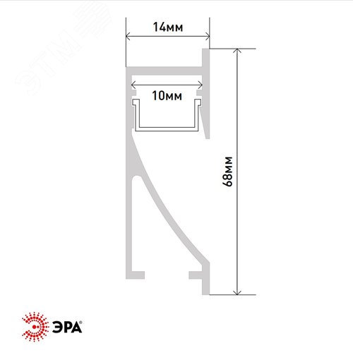 Комплект с врезным анодированным профилем 6814 68х14мм 2 м - фото 2