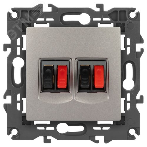 Изображение товара Розетка Elegance 14-3112-16 аудио двойная, титан (шт)