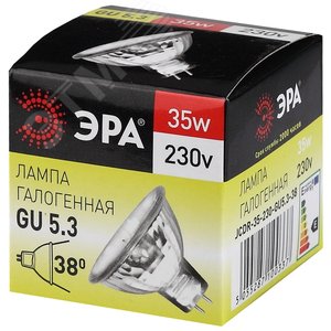 Лампа галогенная GU5.3-JCDR (MR16) -35W-230V-CL (галоген, софит, 35Вт, нейтр, GU5.3) - фото 2