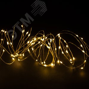 Гирлянда светодиодная новогодняя нить теплый свет 10 м 100 microled IP20 Intro Holiday INNR-01Z - фото 5