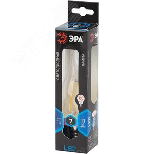 Лампа светодиодная декоративная LED 7 Вт 910Лм 4000К свеча на ветру, филамент нейтральный E14 230В F-LED BXS-7W-840-E14 - фото 2