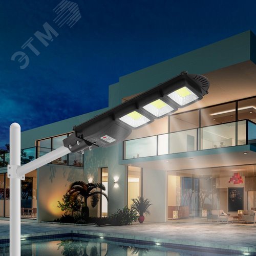 Светильник консольный на солнечной батарее, COB, с кронштейном,60W,с датчиком движения, ПДУ, 1100 Лм, 5000 К, IP65 - фото 10