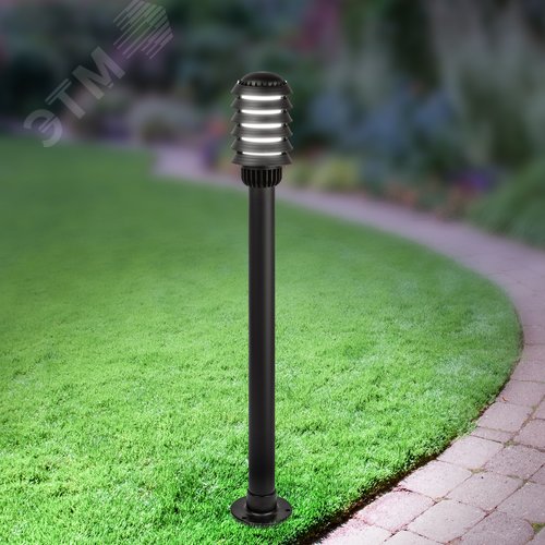 Светильник садово-парковый НТУ 01-60-016 Поллар напольный черный IP54 Е27 max60Вт h1050мм - фото 7