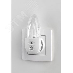 Ночник - светильник светодиодный в розетку с датчиком освещенности белый NN-619-LS-W - фото 5