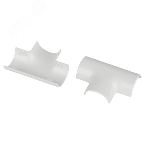 Изображение товара Угол Т-образный для полукруглого кабель-канала 30х13мм белый T-KK-30-13-FW 2шт/комплект (упак)