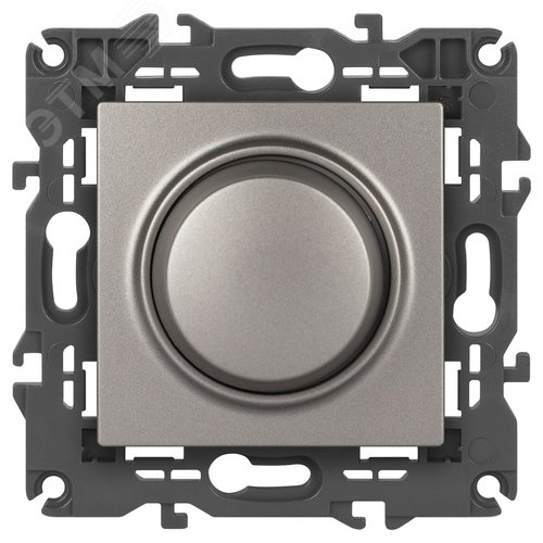 Изображение товара Светорегулятор Elegance 14-4101-16 поворотно-нажимной, 400ВА 230В, титан (шт)