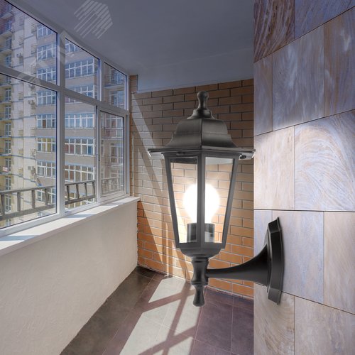 Светильник настенный НБУ 06-60-001 шестигранный черный IP44 Е27 max60Вт - фото 10