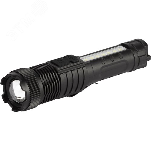 Фонарь светодиодный UA-401 универсальный аккумуляторный 3 Вт LED + 3 Вт COB оптический Zoom 3 режима магнит type C - фото 1