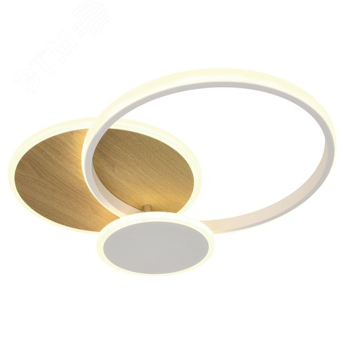 Светильник светодиодный потолочный ДПБ-60Вт 2 420Лм Модерн с ДУ City CLL-1-60-RC WH +Wood - фото 1
