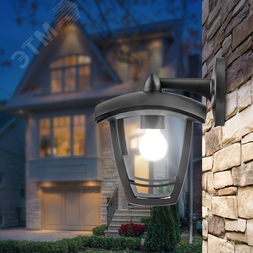 Светильник садово-парковый НБУ 07-40-002 Дели 2 черный 4 гранный настенный IP44 Е27 max 60 Вт - фото 5