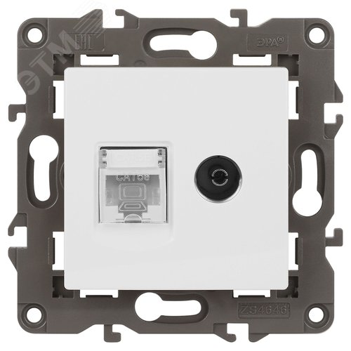 Изображение товара Розетка Elegance 14-3110-01М RJ45+TV, белый матовый (шт)