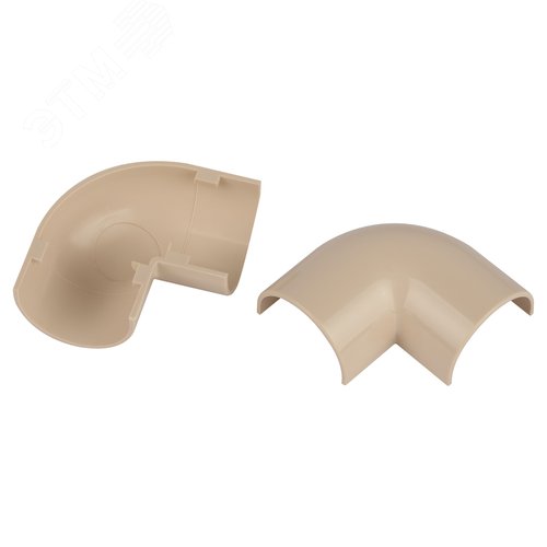 Изображение товара Поворот T-90-KK-20-12-B на 90 градусов для полукруглого кабель-канала бежевый 20х12мм 2шт/комплект (шт)