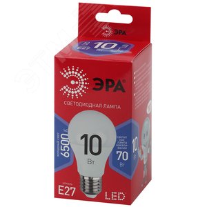 Лампа светодиодная LED A60-10W-865-E27 R (диод, груша, 10Вт, хол, E27) (10/100/2000) Б0045324 ЭРА - 2