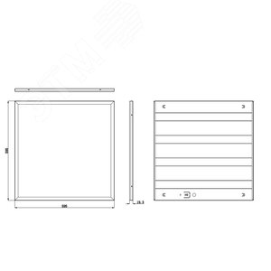 Светильник светодиодный ДВО/ДПО 24Вт 6500К 3600Лм 150Лм/Вт IP40 595x595 призма SPO-6-24-6K-P - фото 3