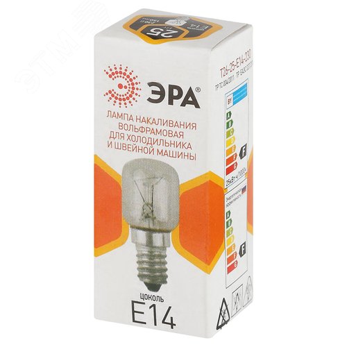 Лампа накаливания 25Вт 230В для холодильника и швейной машины цветная коробка Е14 T26-25-E14-230 - фото 3