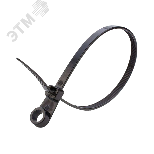 Изображение товара Стяжка кабельная нейлоновая (хомут) под винт 4.8 х 200 мм чёрная (100 шт/уп) NO-224-591 (упак)