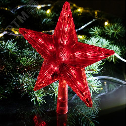 Фигура световая светодиодная елочная верхушка Звезда, 31 LED, h21 см, 2,5 м длина провода, 220V, IP20 ENGEV-02 - фото 5