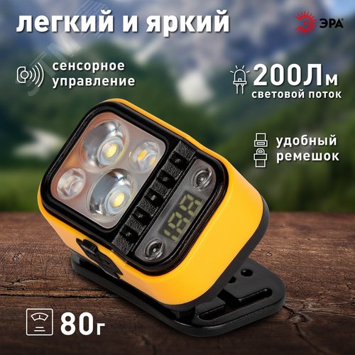 Фонарь налобный светодиодный Рабочие Практик GA-813 аккумуляторный 3+3 Bт сенсорное управление дисплей 4 режима - фото 11