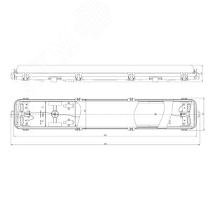 Светильник под 2 светодиодные лампы T8 G13 LED 2x600 транзитный с отражателем 20шт в линию SPP-103-0-102-060 IP65 - фото 9