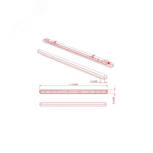 Светильник светодиодный линейный IP65 48Вт 4500Лм 4000К 1500мм мат SPP-201-0-40K-048 - фото 5