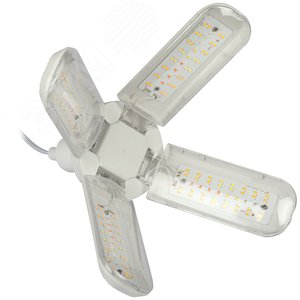 Фитолампа для растений светодиодная FITO-36W-Rа90-E27-FOLD 4-х лепестковая полного спектра 36 Вт Е27 - фото 5