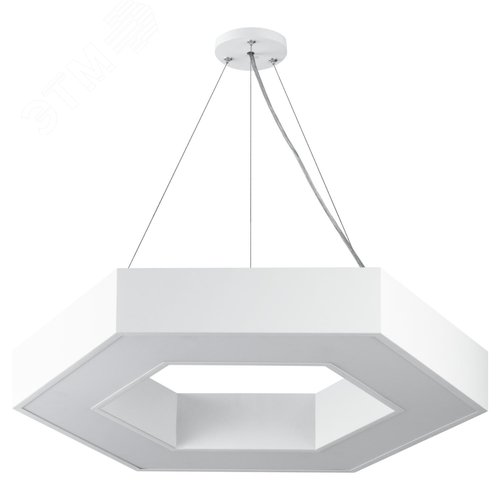 Светильник LED Geometria Hexagon SPO-123-W-40K-045 45Вт 4000K 2500Лм IP40 600х80 белый подвесной драйвер внутри - фото 4
