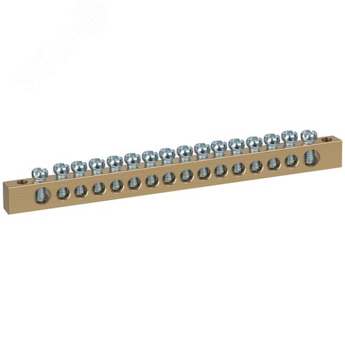 Изображение товара Шина NO-122-25 PEN земля-ноль 8х12мм 16/2 латунная крепеж по краям (шт)