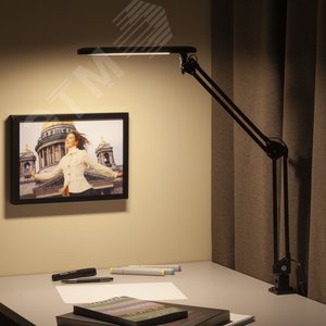 Светильник настольный светодиодный на струбцине черный NLED-441-7W-BK - фото 3