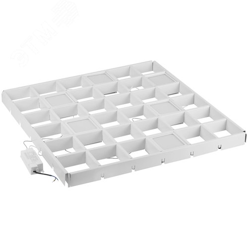 Светильник светодиодный 4000К 3420Лм IP40 89x89x40 белый грильято 100х100 6 штук SPO-646-3-4K-W6 36Вт - фото 8