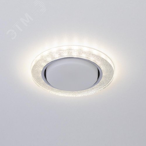 Светильник встраиваемый со светодиодной подсветкой DK LD51 CH/SHSL GX53 хром серебро - фото 2