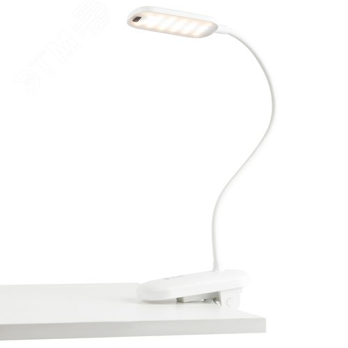 Светильник настольный светодиодный аккумуляторный на прищепке 6Вт белый NLED-525-6W-W - фото 3