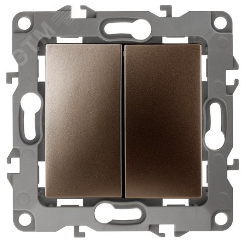 Изображение товара Переключатель Серия 12 12-1112-13 перекрёстный двойной, 10АХ-250В, бронза (шт)