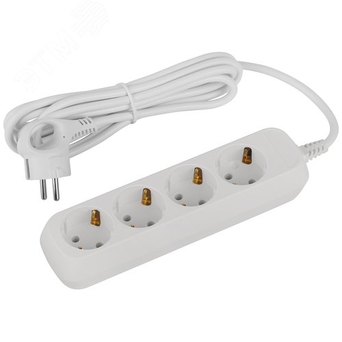 Изображение товара Удлинитель электрический 4 розетки с заземлением 3м ПВС 3x1мм2 UDL-16-430-E Greenline (шт)