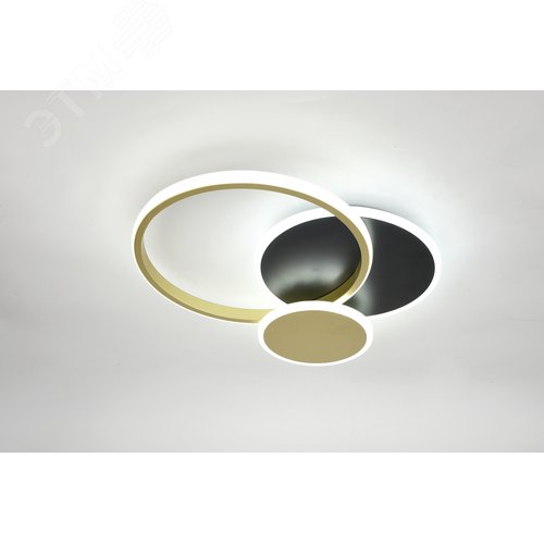 Светильник светодиодный потолочный ДПБ-60Вт 2 000Лм Модерн с ДУ City CLL-1-60-RC BK +GD - фото 3