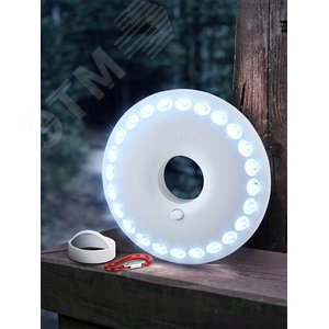 Фонарик светильник подвесной на батарейках 3хAA, подвес, карабин, магнитный в палатку, 24 LED KB-501 НЛО-24 - фото 6