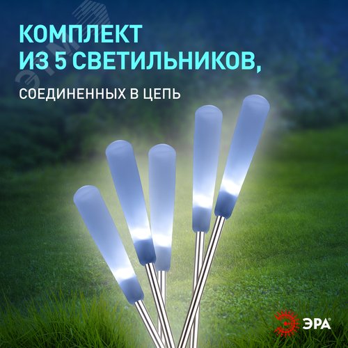 Светильник уличный Камыши на солнечной батарее садовый высота 60 см 5 штук 5 LED ERASF23-13 - фото 4