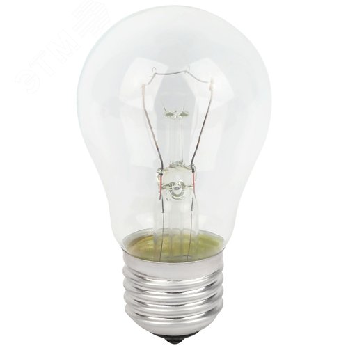 Лампа накаливания ЛН 75Вт 230В A50 Е27/E27 груша прозрачная в гофре - фото 2