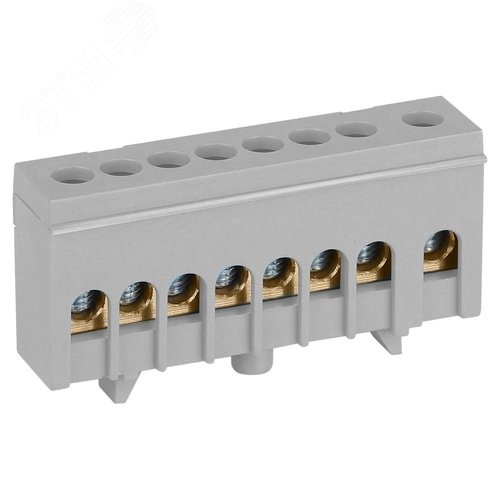 Изображение товара Шина NO-224-106 L фаза в изолированном корпусе на DIN-рейку ШНИ-6х9-8-Д серый (шт)