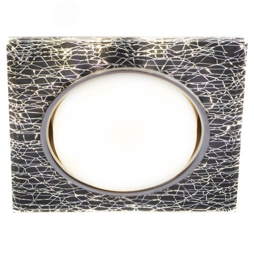 Светильник встраиваемый со светодиодной подсветкой DK LD50 WH/BK GX53 белый черный - фото 3