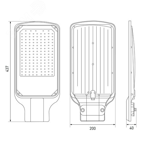Светильник уличный светодиодный ДКУ 100Вт 5000К 10000Лм IP65 КСС Д DOB SMD 48мм SPP-504-0-50K-100 - фото 8